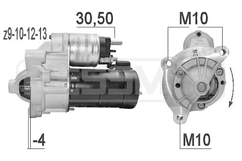 Bild von ERA 220074A Anlasser 12 1,4 30-50 66 PEUGEOT: 206 Schrägheck, Boxer Pritsche/Fahrgestell, 307 Schrägheck, CITROËN: C4 I Grand Picasso, C4 I Schrägheck
