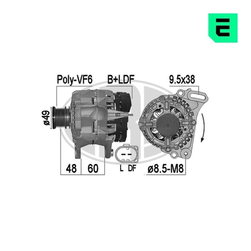 Bild von ERA Generator 209542A - Lichtmaschine für SKODA, SEAT und VOLKSWAGEN