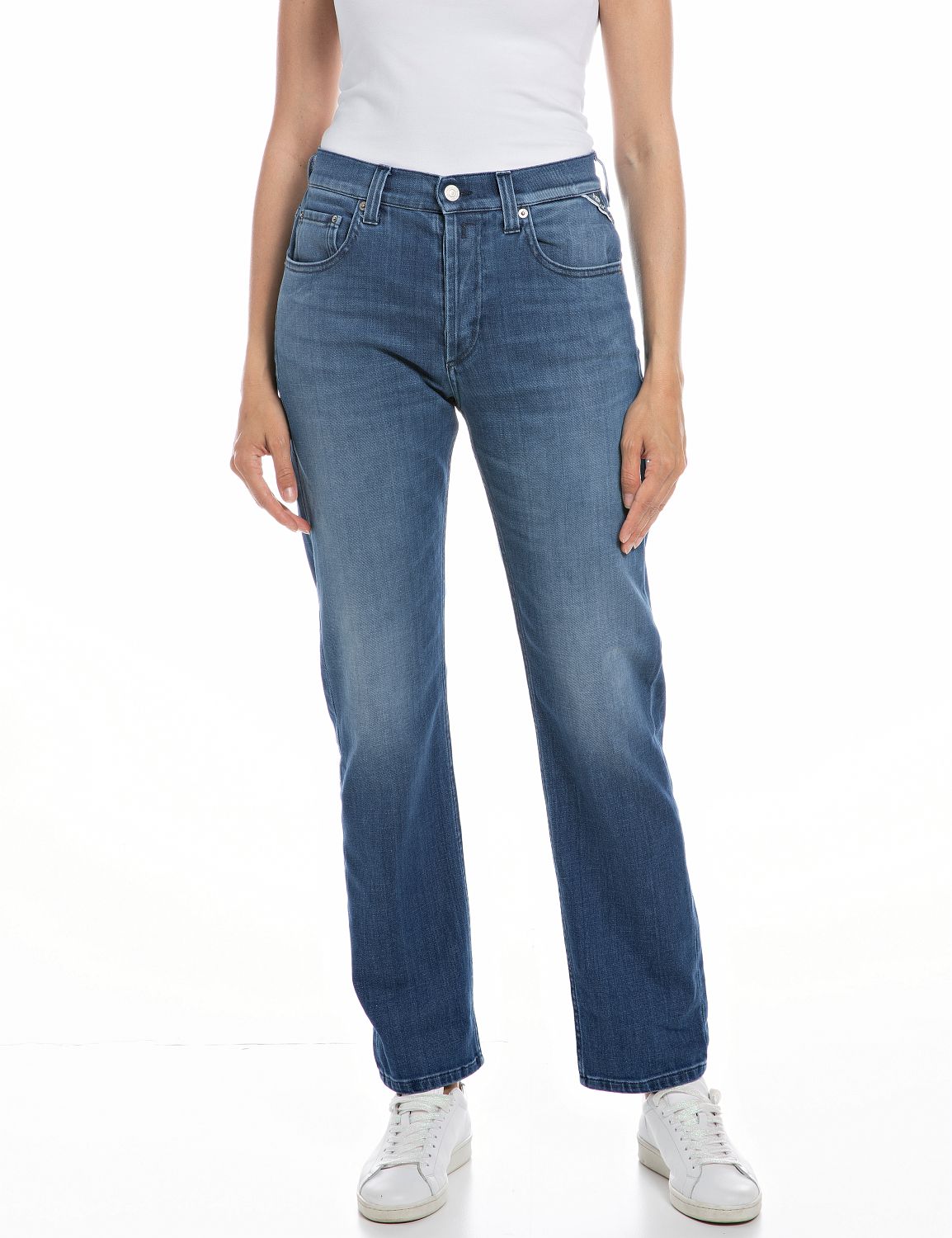 Bild von Replay Damen Jeans MAIJKE STRAIGHT - Straight Fit - Blau - Medium Blue Denim