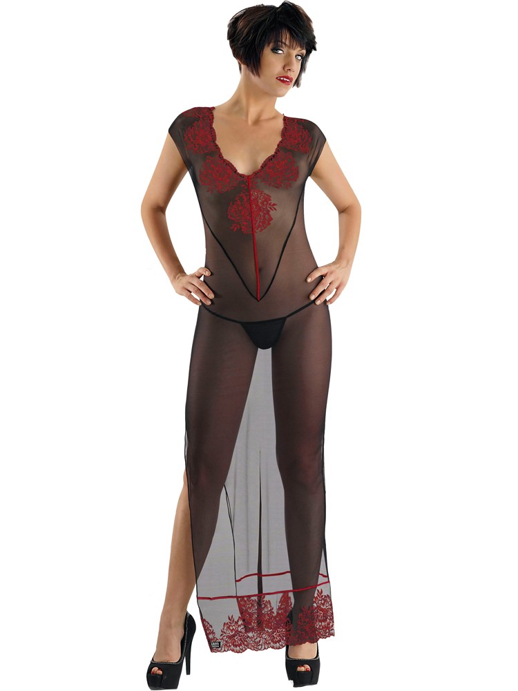 Bild von Eros Veneziani Adelia: Negligé und String, schwarz/rot (M/L)