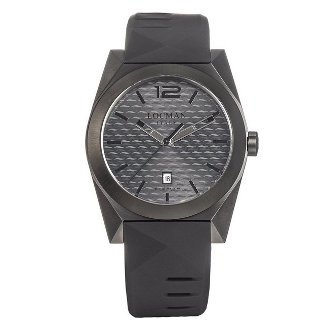 Bild von Locman, Armbanduhr, Italy Herrenuhr Stealth schwarz PVD Ref. 0810, Schwarz, (Uhr mit Schmuckstein, 41 mm)
