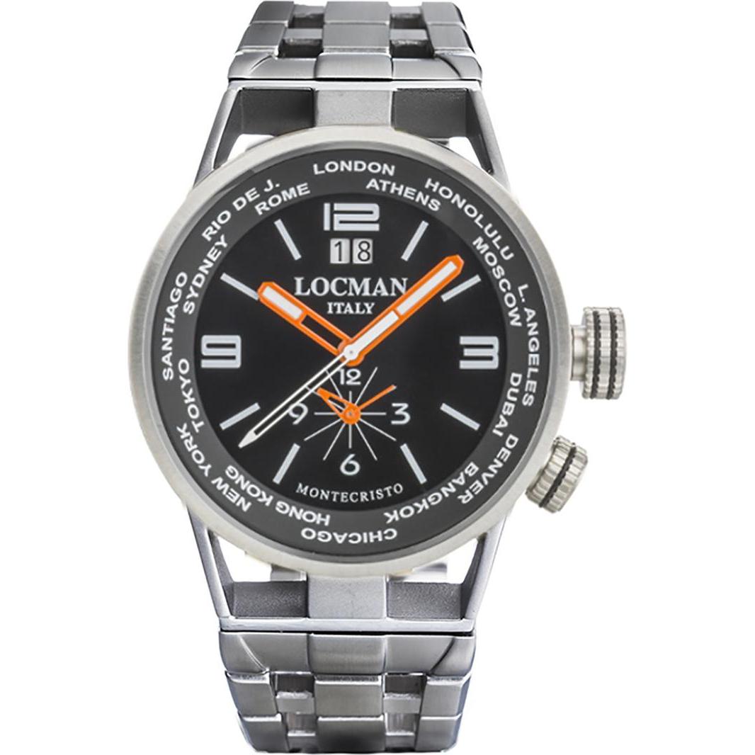 Bild von Locman, Armbanduhr, Italy Herrenuhr Montecristo World Dual Time 44 mm Ref. 0508A0, Silber, (Analoguhr, 44 mm)