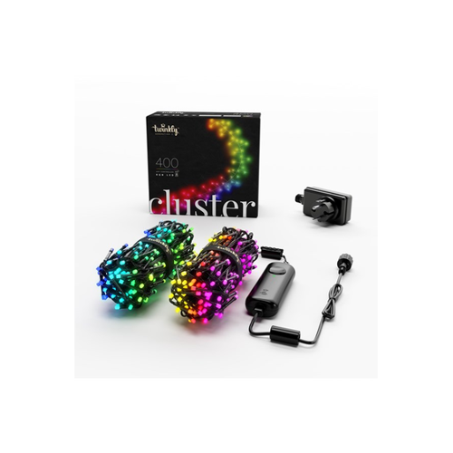 Bild von Twinkly Cluster - 400 App-controlled RGB LEDs. 6 Meters. Black Wire.