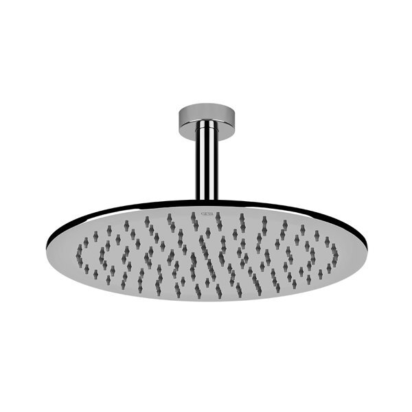 Bild von Gessi Emporio Antikalk-Kopfbrause D300 mm mit Gelenk und rundem Deckenarm, Rosette D55 mm, Höhe 263 mm, 47370, Farbe: Chrom