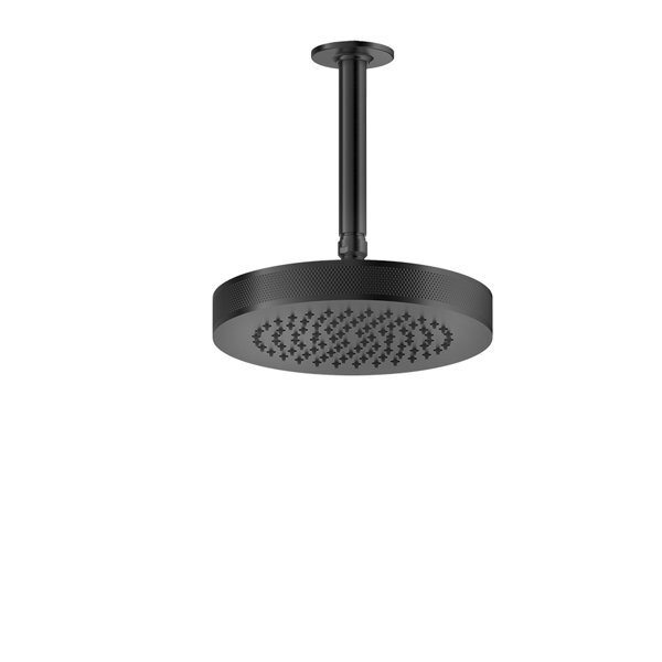 Bild von Gessi Inciso Antikalk-Dekor-Kopfbrause D218 mm, mit Gelenk und Deckenarm, personalisierbare Länge, 1/2 Anschluss, 58188, Farbe: Gold PVD