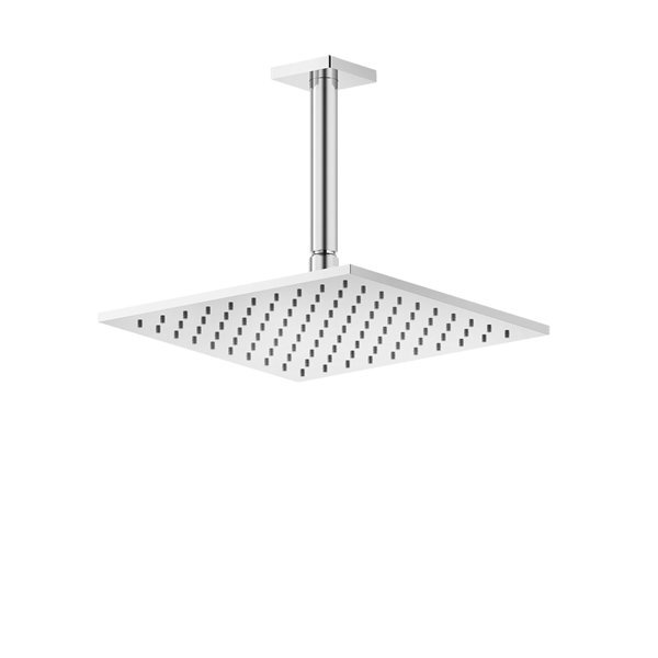 Bild von Gessi Rilievo, Antikalk-Kopfbrause 250x250 mm, mit Gelenk und Deckenrohr 261 mm, 1/2 Anschluss, 59155, Farbe: Kupfer gebürstet PVD