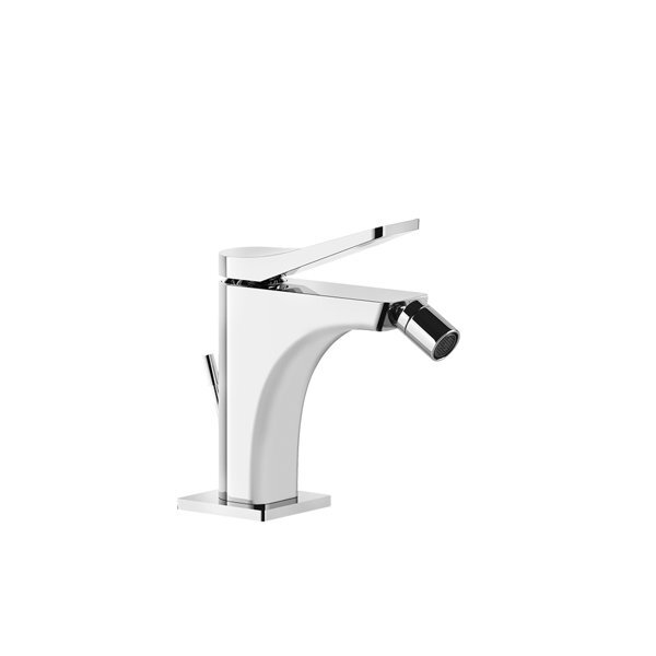 Bild von Gessi Rilievo, Bidet-Einhebelmischer S-Version (D32 mm), mit Ablaufgarnitur 1 1/4, Ausladung 114 mm, 59007, Farbe: Metall Schwarz gebürstet PVD