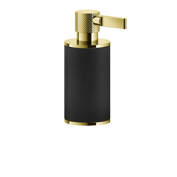 Bild von Gessi Inciso Stand-Seifenspender, Behälter schwarz matt, 58538, Farbe: Gold PVD