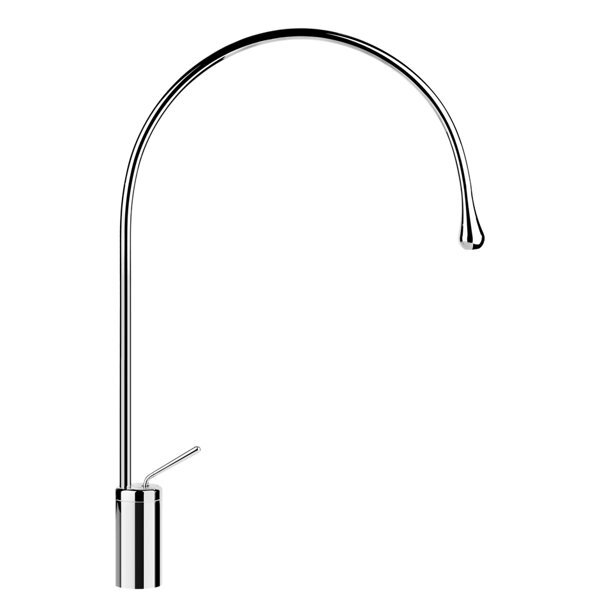 Bild von Gessi Goccia Waschtisch Einhebelmischer hohe Version, mit Auslauf Radius 197 mm, ohne Ablaufgarnitur, Ausladung 387mm, Auslauf um 360 schwenkbar, 33606, Farbe: Messing Antik