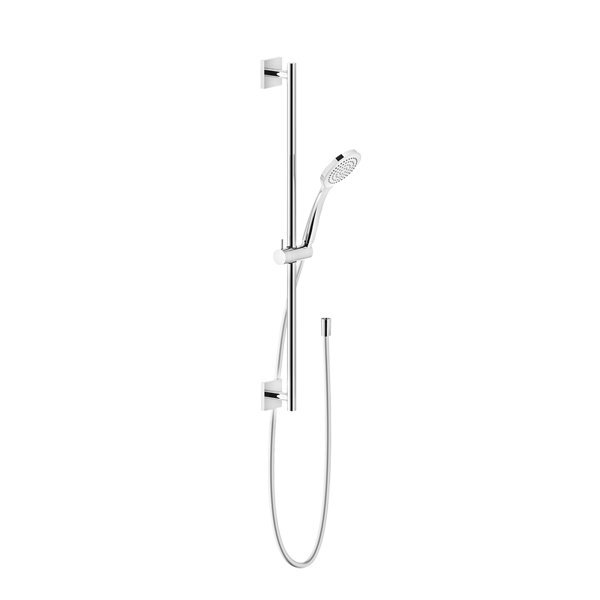 Bild von Gessi Rilievo, Brausestangen-Set 800 mm, mit 1-Strahl-Antikalkhandbrause und Brauseschlauch 1,50 m, 59245, Farbe: Finox Optik