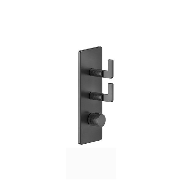 Bild von Gessi Inciso- Fertigmontage-Set für 3/4 Hochleistungs Unterputz-Thermostat, eine Rosette, vertikale Montage, 2 separate Wege, 58204, Farbe: Messing PVD