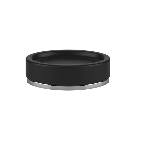Bild von Gessi Ovale, Seifenhalter Standversion, rund, Ablagefläche schwarz, 25336, Farbe: Schwarz XL