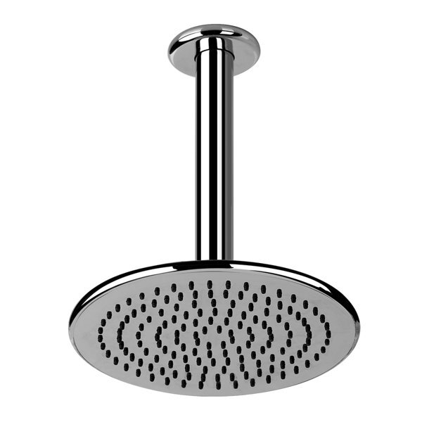 Bild von Gessi Goccia Antikalk-Kopfbrause D216 mm mit Gelenk und Deckenarm, Länge 260 mm, 1/2 Anschluss Ca 15 l/min bei 3 bar, 33762, Farbe: Metall schwarz gebürstet GHRC