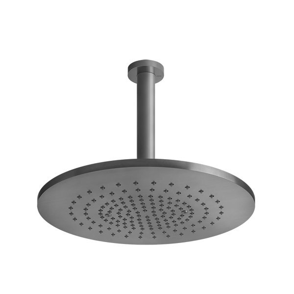 Bild von Gessi 316 Antikalk-Kopfbrause D355 mm, mit Gelenk und Deckenarm 276 mm, 54152727, Farbe: Schwarz XL