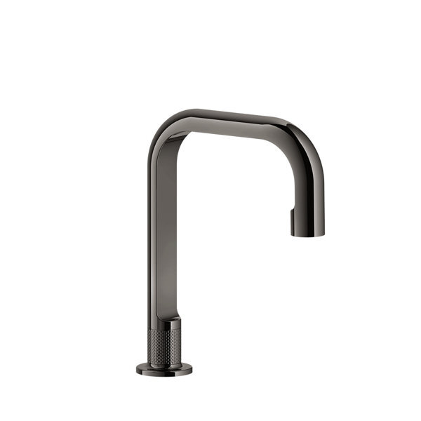 Bild von Gessi Inciso-, Berührungsloser, elektronisch gesteuerter Waschtisch-Auslauf, integrierter Sensor am Perlator, Ausladung 164mm, 58023, Farbe: Metall Schwarz PVD