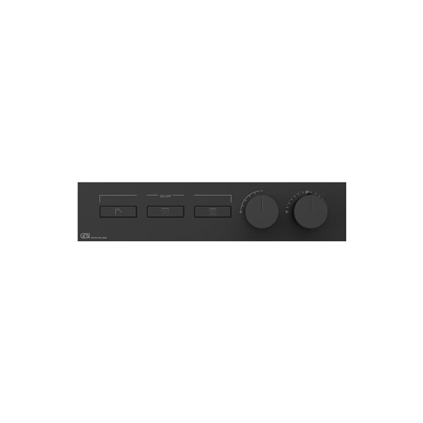 Bild von Gessi HI-FI, Fertigmontageset für 3/4 Hochleistungs-Unterputz-Thermostat mit Tasten-Bedienung nur zur horizontalen Montage, 3 separaten Ausgänge, 63014, Farbe: Messing Antik