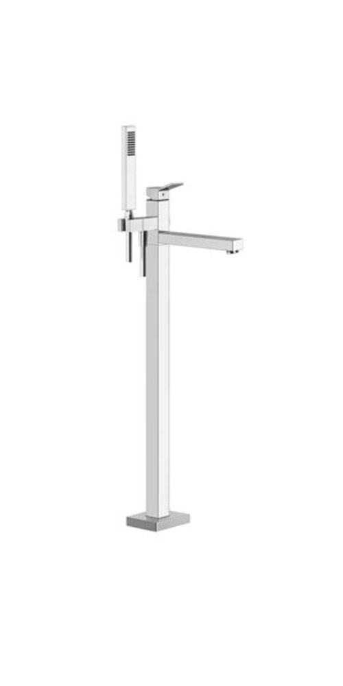 Bild von Gessi Rettangolo K, Fertigmontageset für freistehende Wannenarmatur, fester Wannenauslauf, automatischen Umsteller, 53129, Farbe: Kupfer gebürstet PVD