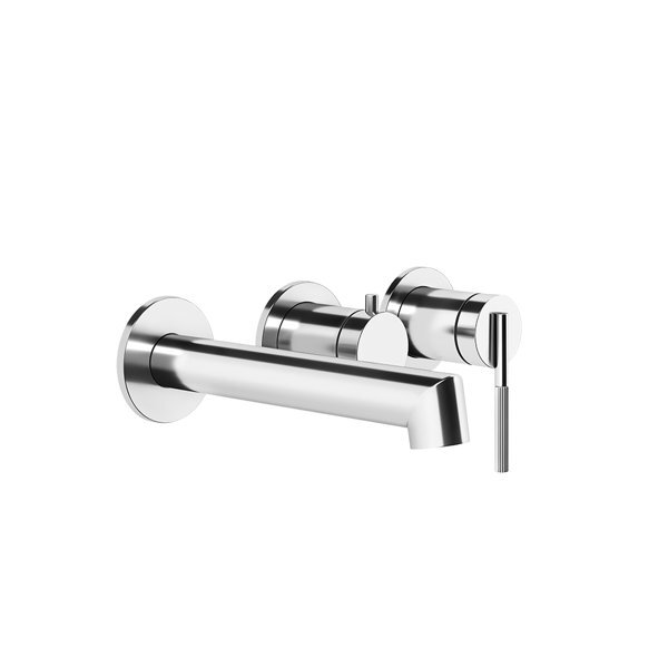 Bild von Gessi Ingranaggio Fertigmontageset, runde Rosetten für Unterputz-Einhebelmischer, Wanne mit 2-Wege Umlenkkartusche, Auslauf 188-158 mm, 63542, Farbe: Bronze Antik