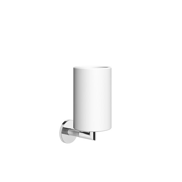 Bild von Gessi Anello Becherhalter zur Wandmontage, mit festem Becher matt weiß, 63707, Farbe: Messing PVD