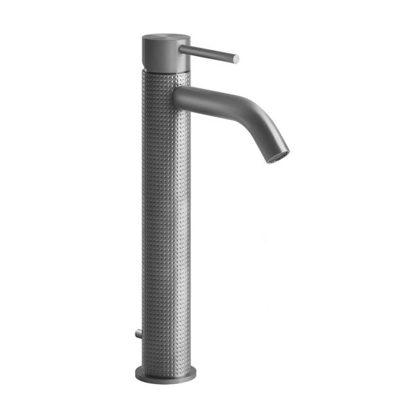 Bild von Gessi 316 Cesello Waschtisch-Einhebelmischer, höhere Version, mit Ablaufgarnitur 1 1/4, Ausladung 122mm, 54404, Farbe: Messing gebürstet PVD
