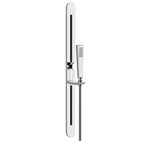 Bild von Gessi Cono Brausestangen Set mit Antikalk-Handbrause 1-Strahlart und Brauseschlauch 1,50 m, 45145, Farbe: Messing gebürstet PVD