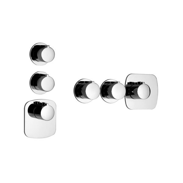 Bild von Gessi Anello, Fertigmontageset mit 2 separaten Wegen, 43234, Farbe: Messing gebürstet PVD