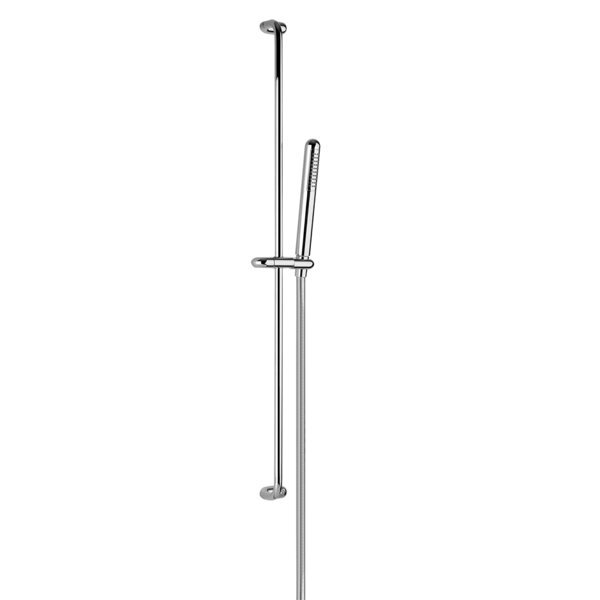 Bild von Gessi Goccia Brausestange, mit Antikalk-Handbrause und Schlauch, horizontale oder vertikale Montage, Handbrause aus Metall, 33645, Farbe: Messing Antik