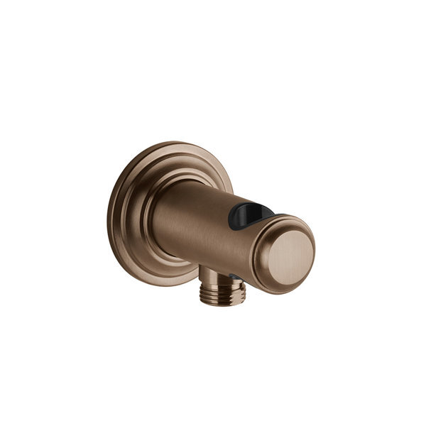 Bild von Gessi Venti20 Wandanschlussbogen mit Brausehalter, 1/2 Anschluss, Wandmontage, 65161, Farbe: Kupfer gebürstet PVD