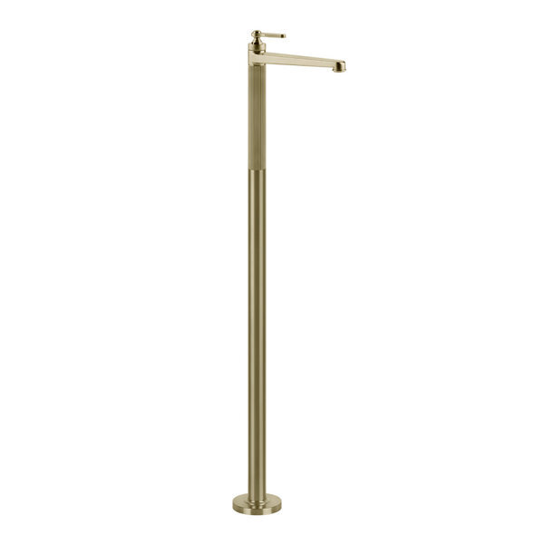 Bild von Gessi Venti20 Waschtisch-Einhebelmischer, Ausladung 208mm, ohne Ablaufgarnitur, Bodenmontage, 65095, Farbe: Messing gebürstet PVD