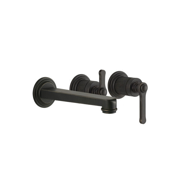 Bild von Gessi Venti20 Fertigmontageset Wanne-Einhebelmischer, mit Auslauf, 2-Wege Umlenkkartusche, Ausladung 209mm, Wandmontage, 65042, Farbe: Bronze Antik