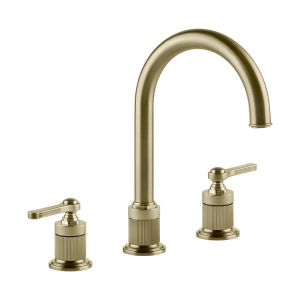 Bild von Gessi Venti20 3-Loch-Waschtischarmatur, Ausladung 172mm, ohne Ablaufgarnitur, Tischmontage, 65016, Farbe: Messing gebürstet PVD