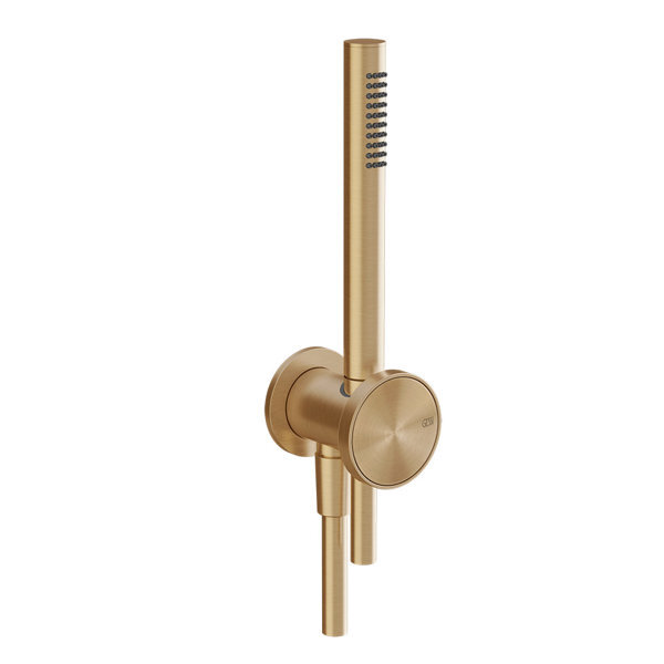 Bild von Gessi Origini  Brause-Set mit Wandanschlussbogen, Halterung, Schlauch, Handbrause, Wandmontage, 66123, Farbe: Warm Bronze gebürstet PVD