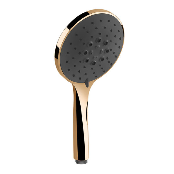 Bild von Gessi Origini  Antikalk-Handbrause, mit schwarzem Einsatz, 3-Strahl, 14378, Farbe: Warm Bronze PVD