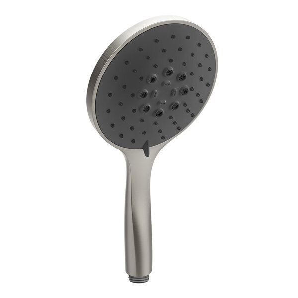Bild von Gessi Origini  Antikalk-Handbrause, mit schwarzem Einsatz, 3-Strahl, 14378, Farbe: Chrom gebürstet