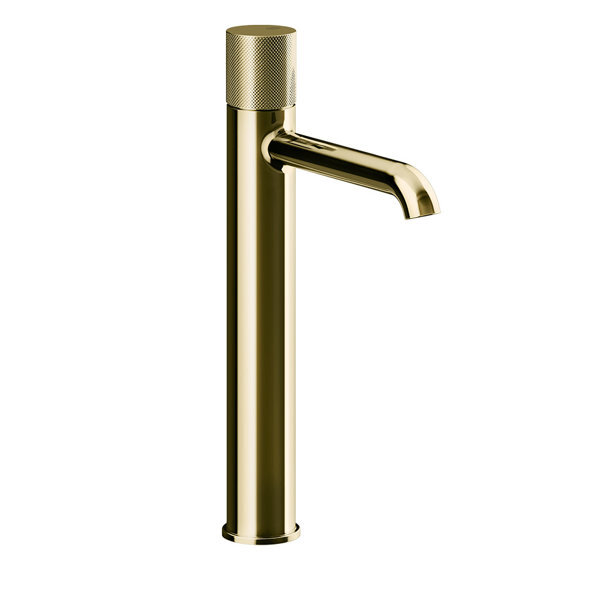 Bild von Gessi Habito Waschtisch-Einhebelmischer, hohe Version, ohne Ablaufgarnitur, Ausladung 164mm, DIAMANTATO, 70604, Farbe: Messing PVD