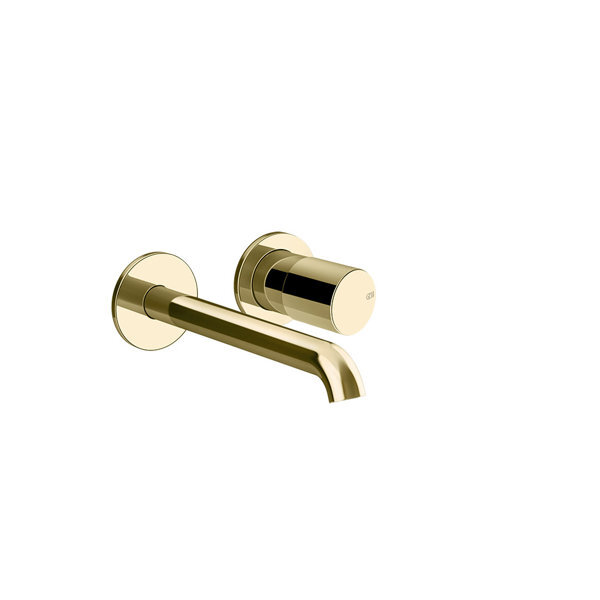 Bild von Gessi Habito Fertigmontageset Waschtisch-Einhebelmischer, ohne Ablaufgarnitur, Ausladung 171-201mm, Wandmontage, UNITO, 70088, Farbe: Messing PVD