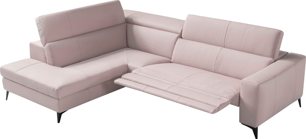 Bild von Egoitaliano Ecksofa "Edith, Designsofa mit hohem Sitzkomfort, L-Form", inkl. elektrischer Relaxfunktion und manuell verstellbaren Kopfteilen