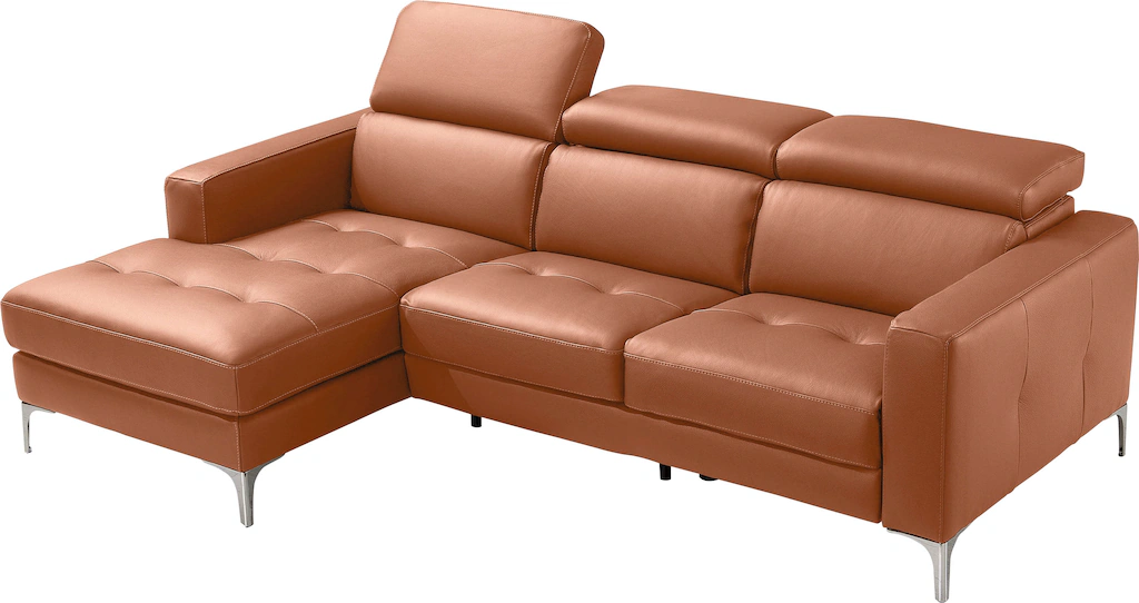 Bild von Egoitaliano Ecksofa "Matt, erstklassiger Sitzkomfort, aufwendige Detailverarbeitung, L-Form", mit verstellbaren Kopfteilen zum Relaxen