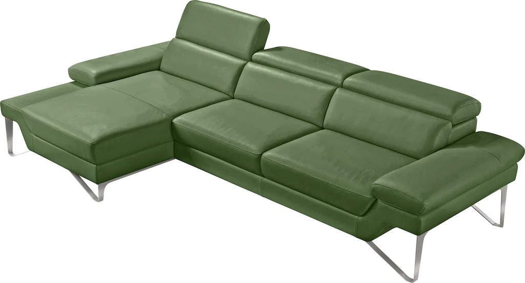Bild von Egoitaliano Ecksofa "Princess, elegantes Designsofa mit erstklassigem Sitzkomfort, L-Form", mit Recamiere, inkl. Kopfteilverstellung, edle Designmetallfüße