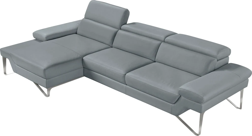 Bild von Egoitaliano Ecksofa "Princess, elegantes Designsofa mit erstklassigem Sitzkomfort, L-Form", mit Recamiere, inkl. Kopfteilverstellung, edle Designmetallfüße