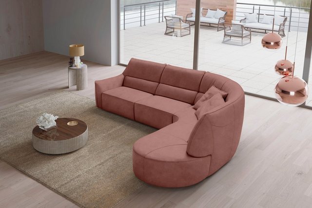 Bild von Egoitaliano Ecksofa "Puffy", mit Ottomane, wahlweise mit und ohne elektrischer Relaxfunktion