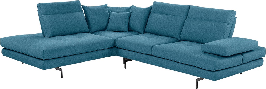Bild von CALIA ITALIA Ecksofa "Toby Wing, L-Form", Sitztiefenverstellung, wahlw. mit Kissen-Set,Füße schwarz matt