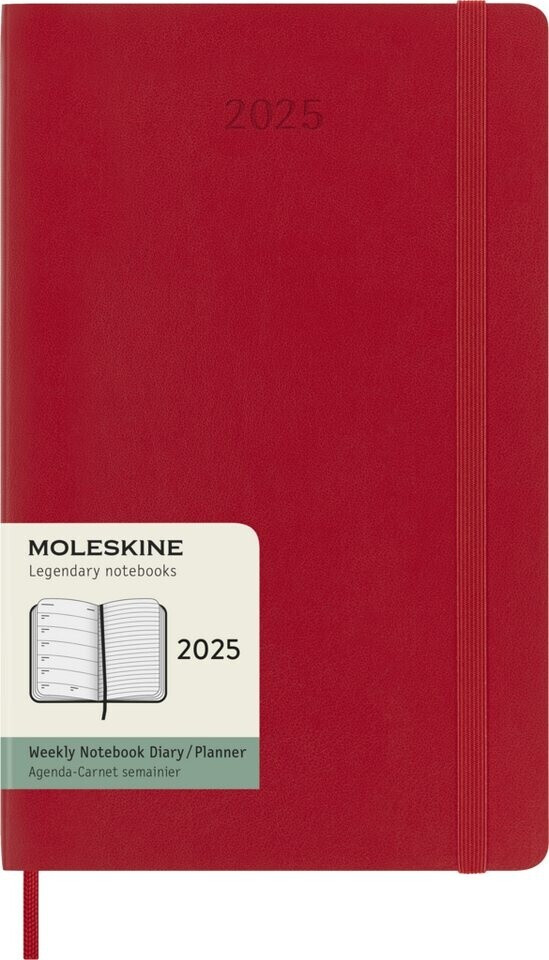 Bild von Moleskine Wochen-Notizkalender 2025 Klassik 1 Woche auf 1 Seite Large Softcover Scharlachrot