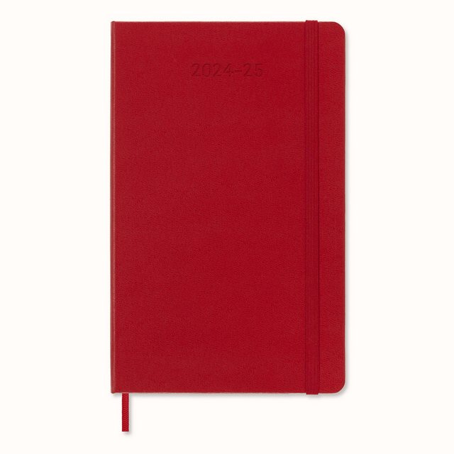 Bild von Moleskine Wochenplaner 2024-2025, WochenAgenda 18 Monate 2025 mit Platz für Notizen, mit Hardcover und elastischem Verschluss, Large Format 13 x 21 cm, Farbe Rot Scarlet