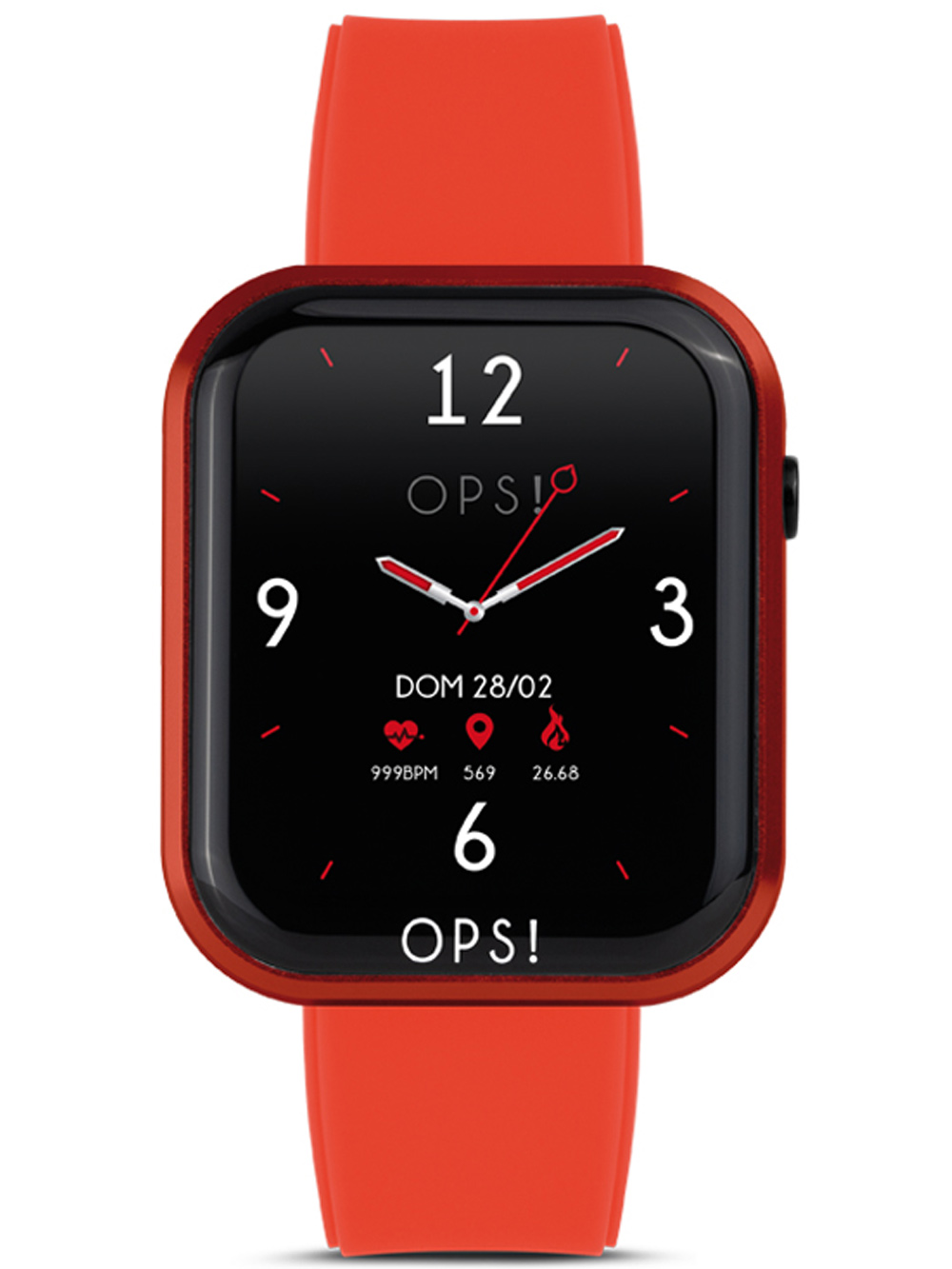 Bild von OPS!, Armbanduhr, OPS!SMART OPSSW-14 Call Smartwatch Unisex 38mm, Rot, (37 mm)