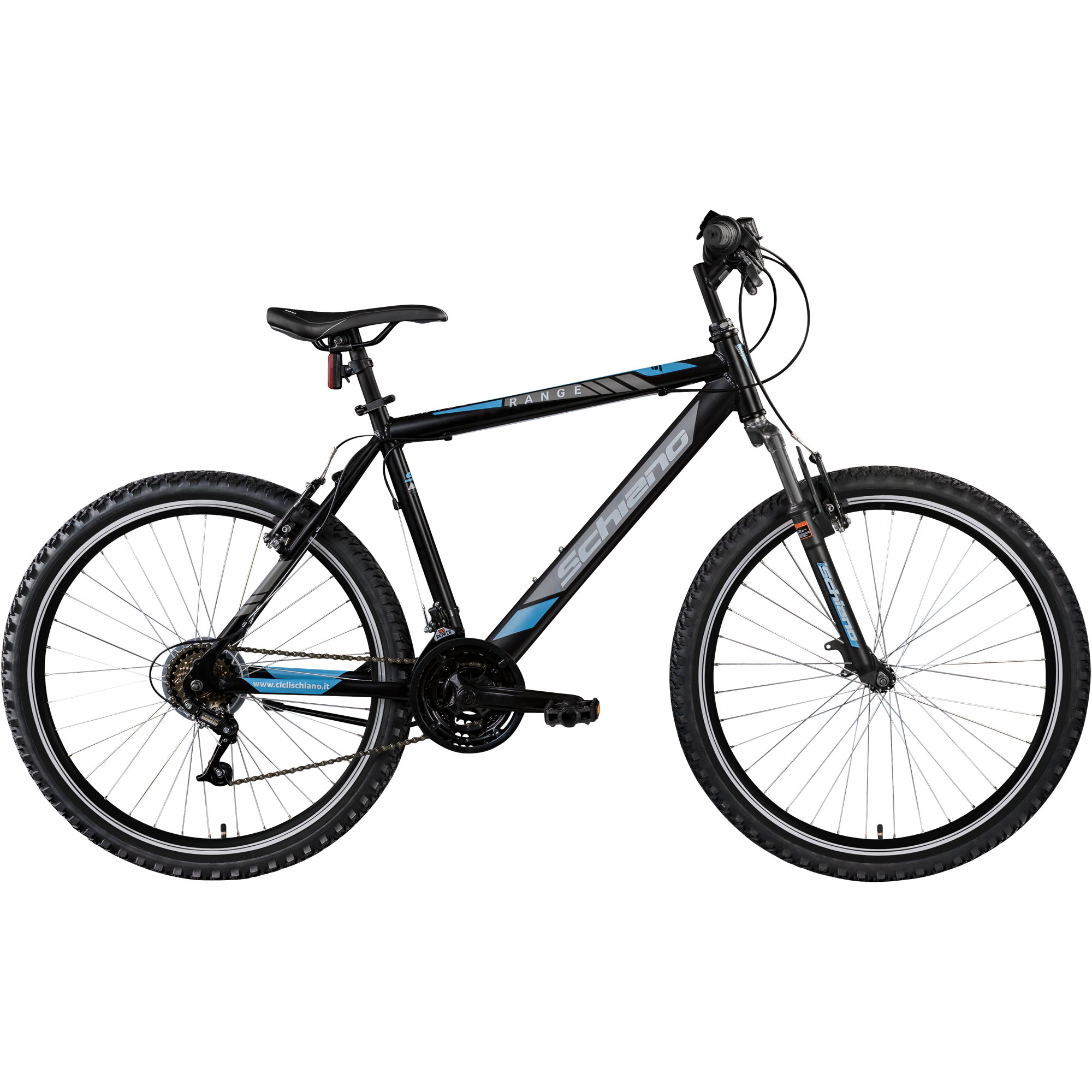 Bild von Schiano Range Mountainbike 26 Zoll Herren Damen 180 - 180 cm Hardtail MTB 18 Gänge Fahrrad Felgenbremse StVZO Beleuchtung Diamantrahmen