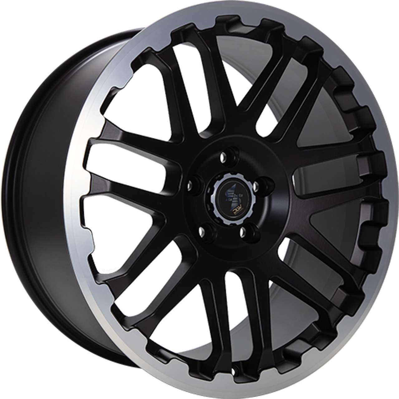 Bild von ETABETA COMBAT Black matt lip + cap polished 8.0Jx18 6x139 ET45