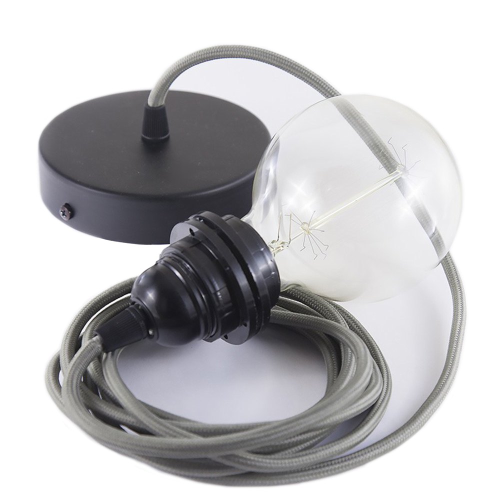 Bild von Creative Cables Rm03 2 M Hanging Lamp Pendel For Lampshade Grau