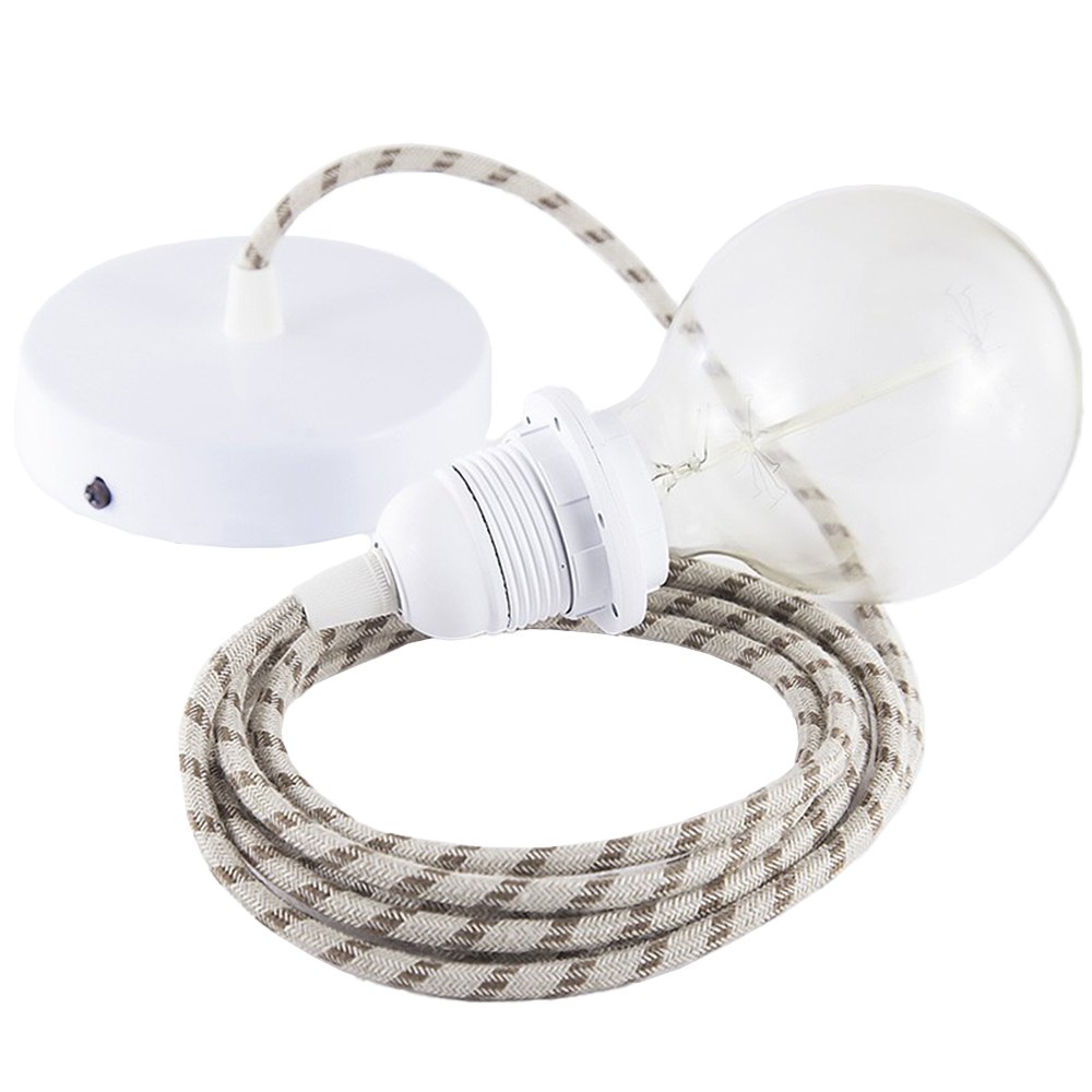 Bild von Creative Cables Rd53 Stripes 2 M Hanging Lamp Pendel For Lampshade Braun