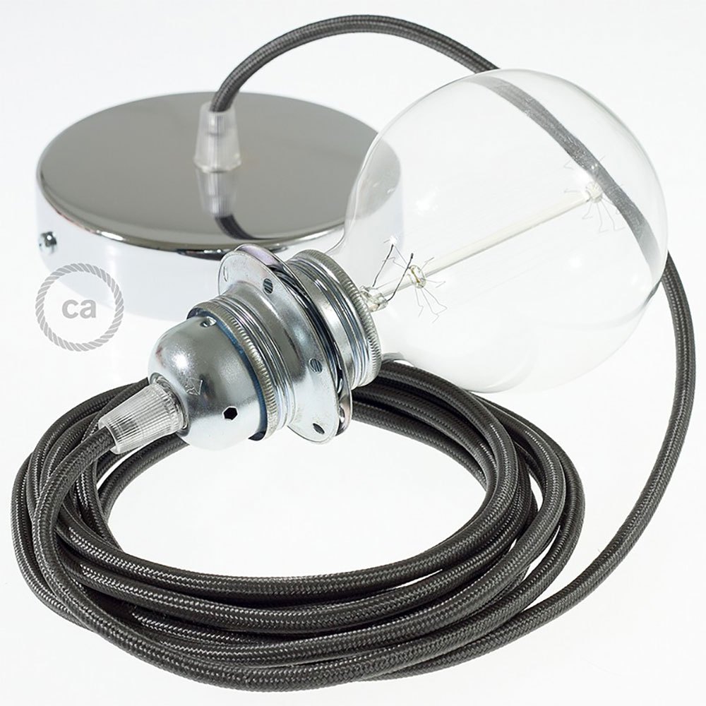 Bild von Creative Cables Rm26 2 M Hanging Lamp Pendel For Lampshade Grau